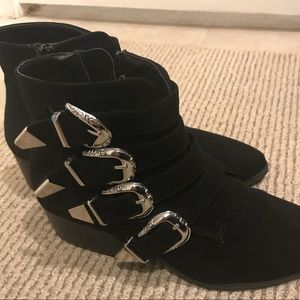 Black buckle booties (S-O-L-D)